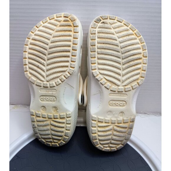 White Crocs Classic Clogs With Jibbitz Charms Tennis Ball Rainbow Design & Car A - Picture 4 of 6